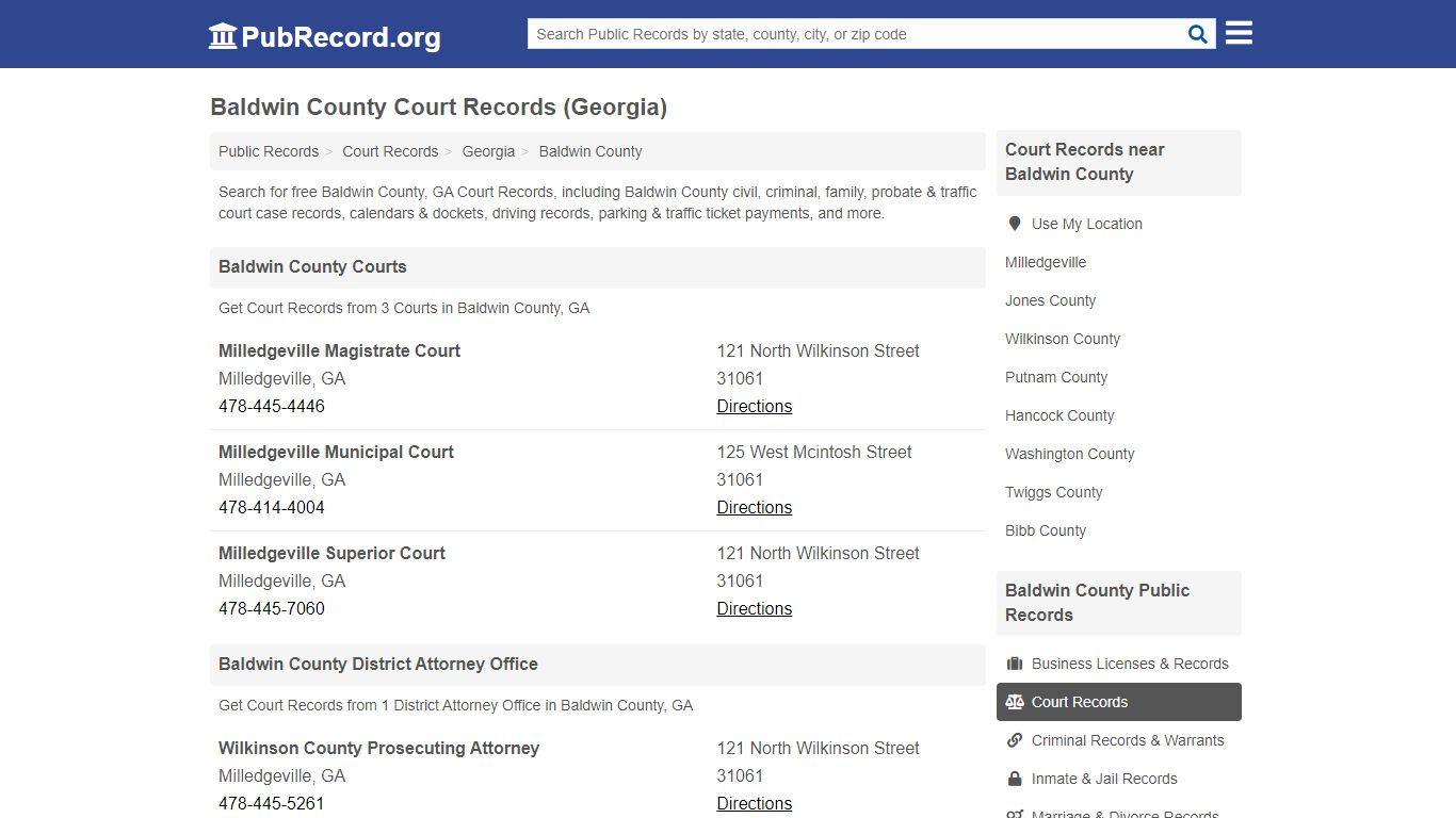 Free Baldwin County Court Records (Georgia Court Records) - PubRecord.org