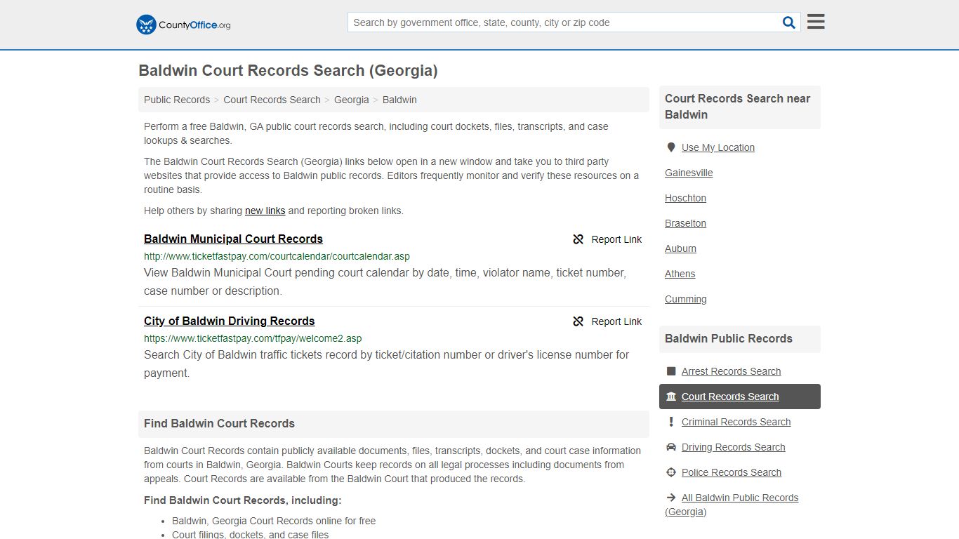 Court Records Search - Baldwin, GA (Adoptions, Criminal, Child Support ...